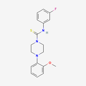 molecular formula C18H20FN3OS B5843516 N-(3-fluorophenyl)-4-(2-methoxyphenyl)-1-piperazinecarbothioamide 