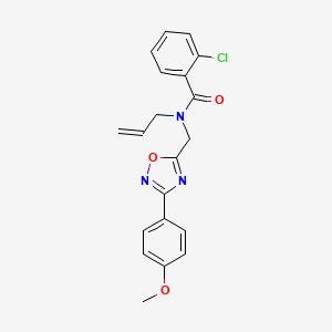 molecular formula C20H18ClN3O3 B5843519 N-allyl-2-chloro-N-{[3-(4-methoxyphenyl)-1,2,4-oxadiazol-5-yl]methyl}benzamide 