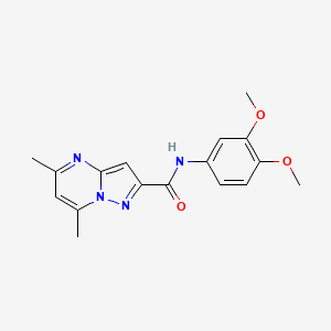 molecular formula C17H18N4O3 B5843523 N-(3,4-dimethoxyphenyl)-5,7-dimethylpyrazolo[1,5-a]pyrimidine-2-carboxamide 