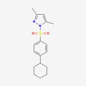 molecular formula C17H22N2O2S B5843545 1-[(4-cyclohexylphenyl)sulfonyl]-3,5-dimethyl-1H-pyrazole 