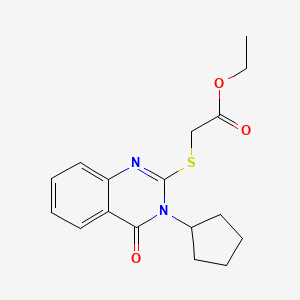 molecular formula C17H20N2O3S B5843591 ethyl [(3-cyclopentyl-4-oxo-3,4-dihydro-2-quinazolinyl)thio]acetate 