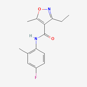 molecular formula C14H15FN2O2 B5843616 3-ethyl-N-(4-fluoro-2-methylphenyl)-5-methyl-4-isoxazolecarboxamide 