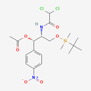 molecular formula C19H28Cl2N2O6Si B584364 (1S,2R)-3-{[tert-Butyl(dimethyl)silyl]oxy}-2-(2,2-dichloroacetamido)-1-(4-nitrophenyl)propyl acetate CAS No. 864529-27-1