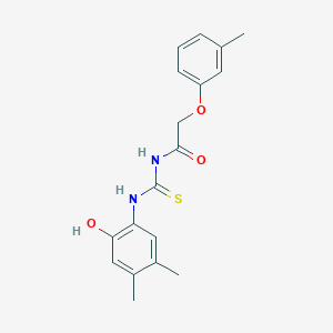 molecular formula C18H20N2O3S B5843714 N-{[(2-hydroxy-4,5-dimethylphenyl)amino]carbonothioyl}-2-(3-methylphenoxy)acetamide 