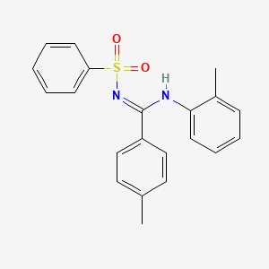 molecular formula C21H20N2O2S B5843728 4-methyl-N-(2-methylphenyl)-N'-(phenylsulfonyl)benzenecarboximidamide 