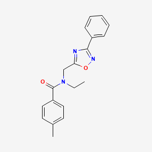 molecular formula C19H19N3O2 B5843757 N-ethyl-4-methyl-N-[(3-phenyl-1,2,4-oxadiazol-5-yl)methyl]benzamide 