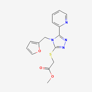 molecular formula C15H14N4O3S B5843803 methyl {[4-(2-furylmethyl)-5-(2-pyridinyl)-4H-1,2,4-triazol-3-yl]thio}acetate 