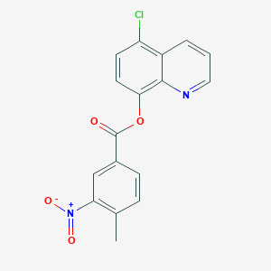 molecular formula C17H11ClN2O4 B5843853 5-chloro-8-quinolinyl 4-methyl-3-nitrobenzoate 