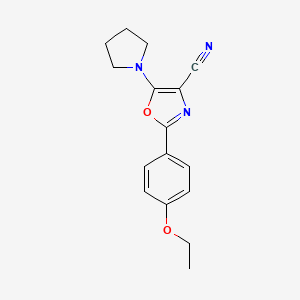 molecular formula C16H17N3O2 B5843892 2-(4-ethoxyphenyl)-5-(1-pyrrolidinyl)-1,3-oxazole-4-carbonitrile 