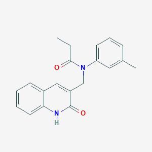 N-[(2-hydroxy-3-quinolinyl)methyl]-N-(3-methylphenyl)propanamide