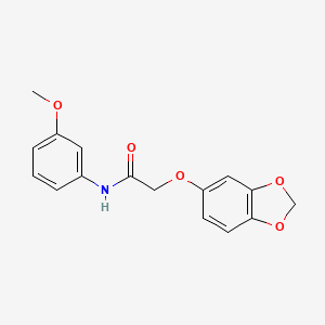 molecular formula C16H15NO5 B5843904 2-(1,3-benzodioxol-5-yloxy)-N-(3-methoxyphenyl)acetamide 