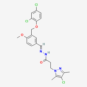 molecular formula C23H23Cl3N4O3 B5843912 3-(4-chloro-3,5-dimethyl-1H-pyrazol-1-yl)-N'-{3-[(2,4-dichlorophenoxy)methyl]-4-methoxybenzylidene}propanohydrazide 