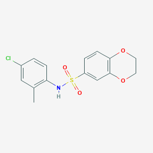 molecular formula C15H14ClNO4S B5843928 N-(4-chloro-2-methylphenyl)-2,3-dihydro-1,4-benzodioxine-6-sulfonamide 