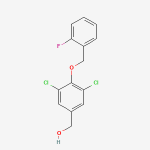 molecular formula C14H11Cl2FO2 B5843950 {3,5-dichloro-4-[(2-fluorobenzyl)oxy]phenyl}methanol 