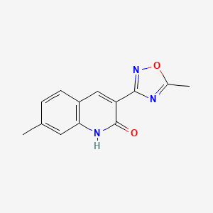 molecular formula C13H11N3O2 B5843960 7-methyl-3-(5-methyl-1,2,4-oxadiazol-3-yl)-2-quinolinol 