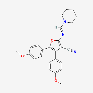 molecular formula C25H25N3O3 B5843983 4,5-bis(4-methoxyphenyl)-2-[(1-piperidinylmethylene)amino]-3-furonitrile 