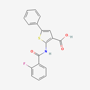 molecular formula C18H12FNO3S B5843991 2-[(2-fluorobenzoyl)amino]-5-phenyl-3-thiophenecarboxylic acid 