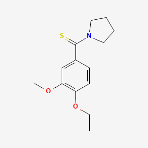 1-[(4-ethoxy-3-methoxyphenyl)carbonothioyl]pyrrolidine