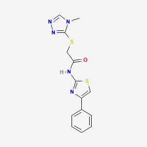 molecular formula C14H13N5OS2 B5844031 2-[(4-methyl-4H-1,2,4-triazol-3-yl)thio]-N-(4-phenyl-1,3-thiazol-2-yl)acetamide 