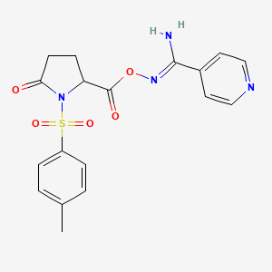 molecular formula C18H18N4O5S B5844033 N'-[({1-[(4-methylphenyl)sulfonyl]-5-oxo-2-pyrrolidinyl}carbonyl)oxy]-4-pyridinecarboximidamide 