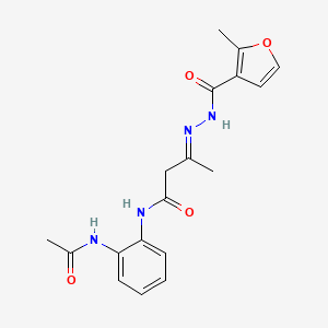 molecular formula C18H20N4O4 B5844122 N-[2-(acetylamino)phenyl]-3-[(2-methyl-3-furoyl)hydrazono]butanamide 