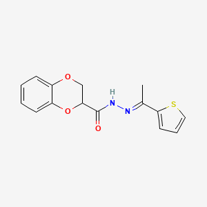 molecular formula C15H14N2O3S B5844153 N'-[1-(2-thienyl)ethylidene]-2,3-dihydro-1,4-benzodioxine-2-carbohydrazide 