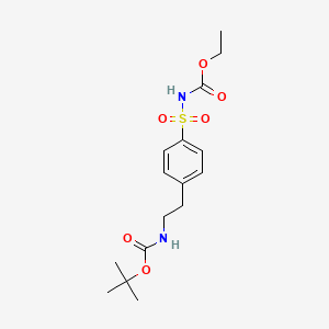 molecular formula C16H24N2O6S B584417 Ethyl ((4-(2-((tert-butoxycarbonyl)amino)ethyl)phenyl)sulfonyl)carbamate CAS No. 1346604-64-5