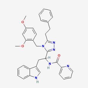 molecular formula C35H34N6O3 B584419 N-[1-[4-[(2,4-二甲氧基苯基)甲基]-5-(2-苯乙基)-1,2,4-三唑-3-基]-2-(1H-吲哚-3-基)乙基]吡啶-2-甲酰胺 CAS No. 925239-03-8