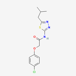 molecular formula C14H16ClN3O2S B5844224 2-(4-chlorophenoxy)-N-(5-isobutyl-1,3,4-thiadiazol-2-yl)acetamide 