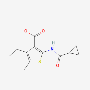 molecular formula C13H17NO3S B5844288 methyl 2-[(cyclopropylcarbonyl)amino]-4-ethyl-5-methyl-3-thiophenecarboxylate 