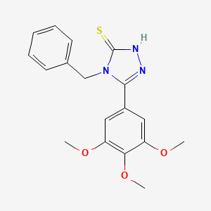 molecular formula C18H19N3O3S B5844292 4-benzyl-5-(3,4,5-trimethoxyphenyl)-4H-1,2,4-triazole-3-thiol CAS No. 124953-86-2