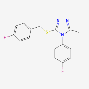 molecular formula C16H13F2N3S B5844361 3-[(4-fluorobenzyl)thio]-4-(4-fluorophenyl)-5-methyl-4H-1,2,4-triazole 