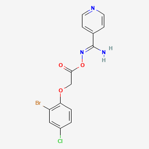 N'-{[2-(2-bromo-4-chlorophenoxy)acetyl]oxy}-4-pyridinecarboximidamide