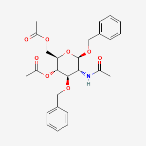 molecular formula C26H31NO8 B584440 [(2R,3S,4R,5R,6R)-5-乙酰氨基-3-乙酰氧基-4,6-双(苯甲氧基)氧杂环-2-基]甲基乙酸酯 CAS No. 65493-23-4