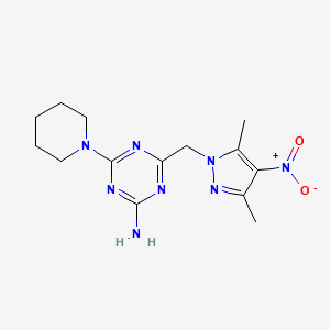 4-[(3,5-dimethyl-4-nitro-1H-pyrazol-1-yl)methyl]-6-piperidin-1-yl-1,3,5-triazin-2-amine