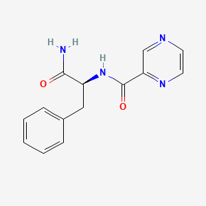 molecular formula C14H14N4O2 B584443 (S)-N-(1-氨基-1-氧代-3-苯基丙烷-2-基)吡嗪-2-甲酰胺 CAS No. 289472-80-6