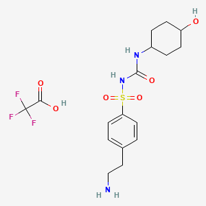 molecular formula C17H24F3N3O6S B584445 1-[4-(2-氨基乙基苯基)磺酰基]-3-(反式-4-羟基环己基)脲三氟乙酸盐 CAS No. 1346600-65-4
