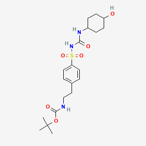 molecular formula C20H31N3O6S B584446 1-[4-(2-N-Boc-2-aminoethylphenyl)sulfonyl]-3-(trans-4-hydroxycyclohexyl)urea CAS No. 1346598-40-0