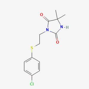 molecular formula C13H15ClN2O2S B5844494 3-{2-[(4-chlorophenyl)thio]ethyl}-5,5-dimethyl-2,4-imidazolidinedione 