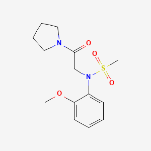 molecular formula C14H20N2O4S B5844574 N-(2-methoxyphenyl)-N-[2-oxo-2-(1-pyrrolidinyl)ethyl]methanesulfonamide 