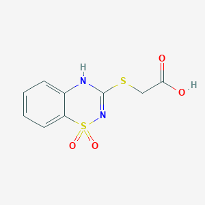 B058446 3-[(Carboxymethyl)thio]-4H-1,2,4-benzothiadiazine 1,1-dioxide CAS No. 114282-93-8