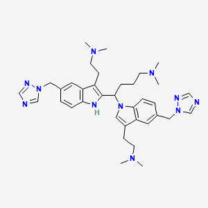 molecular formula C36H49N11 B584462 4-[3-[2-(Dimethylamino)ethyl]-5-(1,2,4-triazol-1-ylmethyl)indol-1-yl]-4-[3-[2-(dimethylamino)ethyl]-5-(1,2,4-triazol-1-ylmethyl)-1H-indol-2-yl]-N,N-dimethylbutan-1-amine CAS No. 1135479-41-2