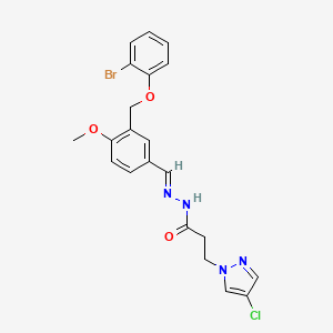N'-{3-[(2-bromophenoxy)methyl]-4-methoxybenzylidene}-3-(4-chloro-1H-pyrazol-1-yl)propanohydrazide