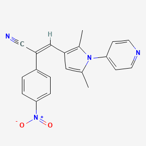 molecular formula C20H16N4O2 B5844646 3-[2,5-dimethyl-1-(4-pyridinyl)-1H-pyrrol-3-yl]-2-(4-nitrophenyl)acrylonitrile 