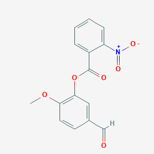 molecular formula C15H11NO6 B5844662 5-formyl-2-methoxyphenyl 2-nitrobenzoate 