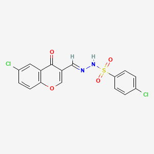 4-chloro-N'-[(6-chloro-4-oxo-4H-chromen-3-yl)methylene]benzenesulfonohydrazide