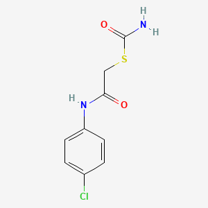 molecular formula C9H9ClN2O2S B5844698 S-{2-[(4-chlorophenyl)amino]-2-oxoethyl} thiocarbamate 
