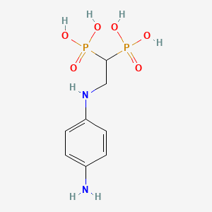 {2-[(4-aminophenyl)amino]-1,1-ethanediyl}bis(phosphonic acid)