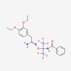 N-[1-({[1-amino-2-(3,4-diethoxyphenyl)ethylidene]amino}oxy)-2,2,2-trifluoro-1-(trifluoromethyl)ethyl]benzamide