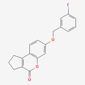 molecular formula C19H15FO3 B5844709 7-[(3-fluorobenzyl)oxy]-2,3-dihydrocyclopenta[c]chromen-4(1H)-one 